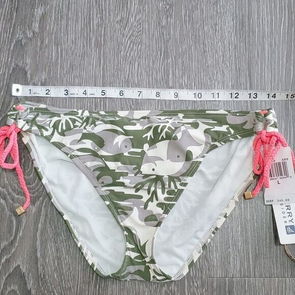 Sperry Women's Marina Corps Bikini Swimsuit Sz L Beach Vacation Resort Camo Fish - Picture 14 of 14